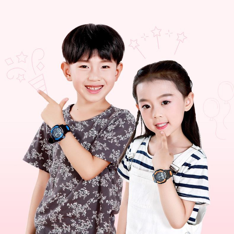 Digitale Kinder Armbanduhr LED Sport Uhr mit Wecker und Kalender (inkl. CR2032 Batterie) - Blau