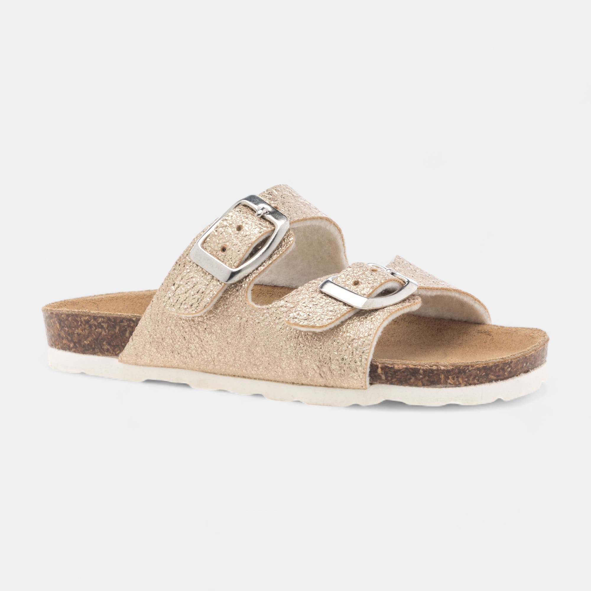 Mules semelle liège Fille or