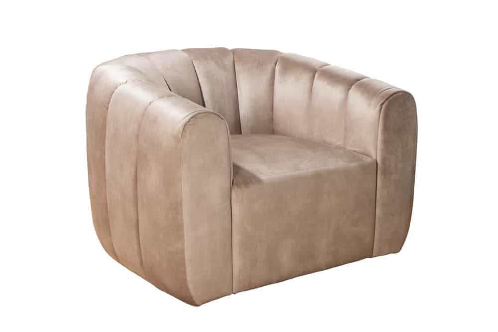 Drehbarer Design Sessel BABYLON champagner Samt Lounge Cocktailsessel