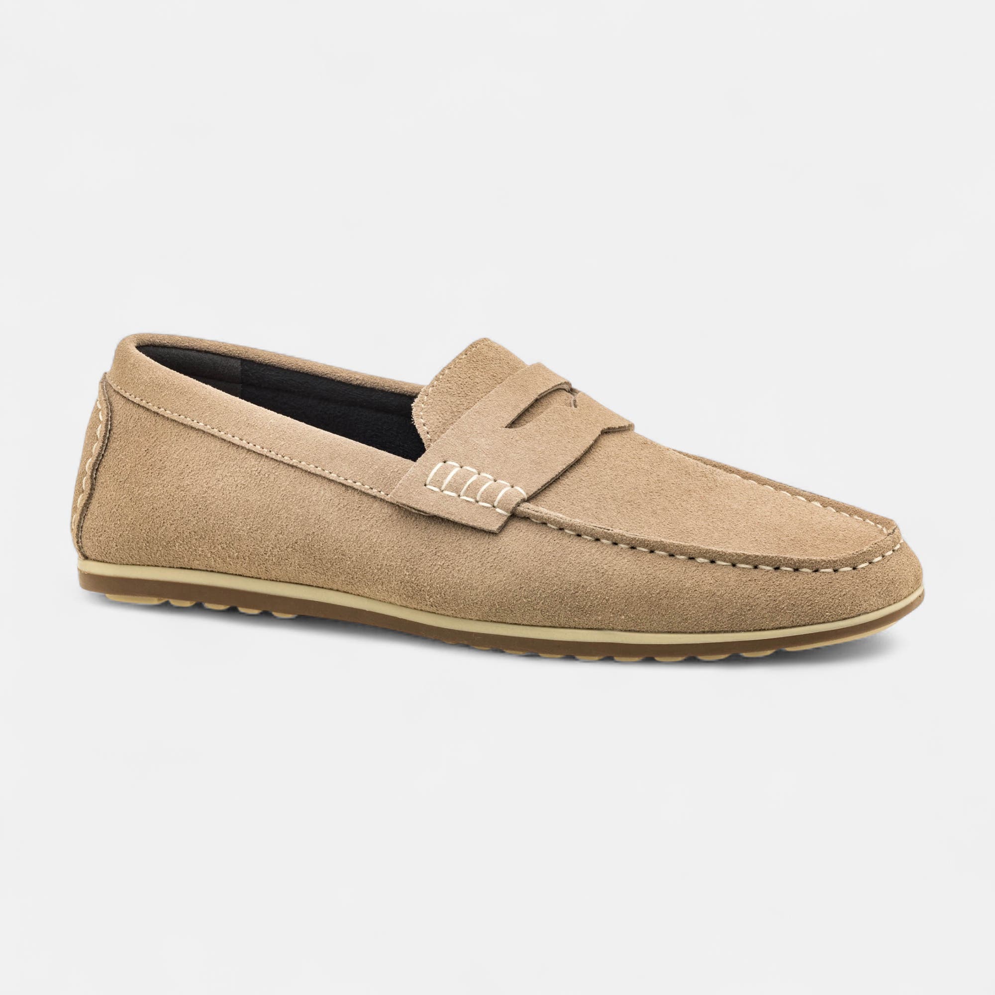 Mocassins Homme en cuir taupe