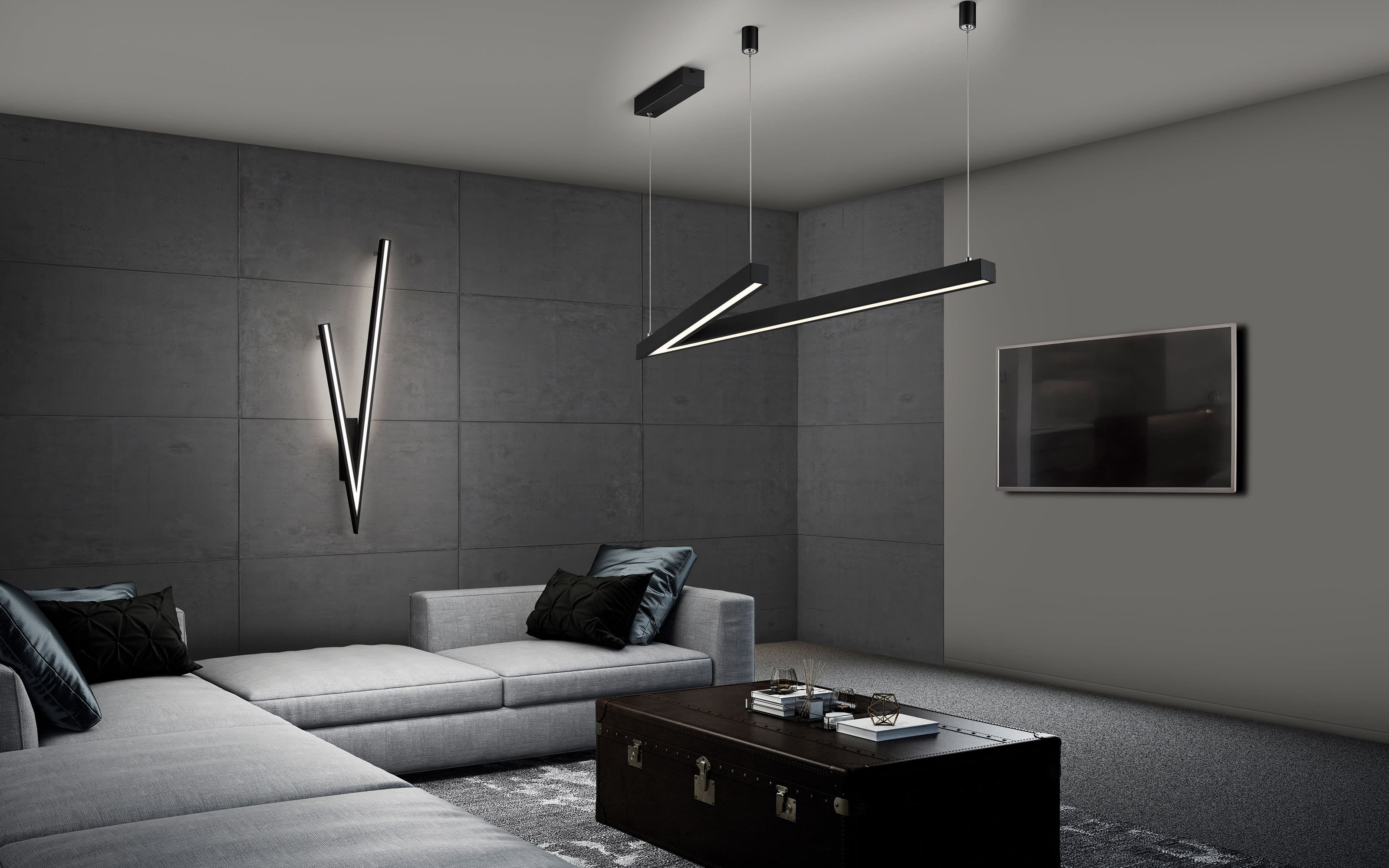 LED-Deckenleuchte Cinque Cicanto, schwarz, inkl. Dim to Warm Funktion