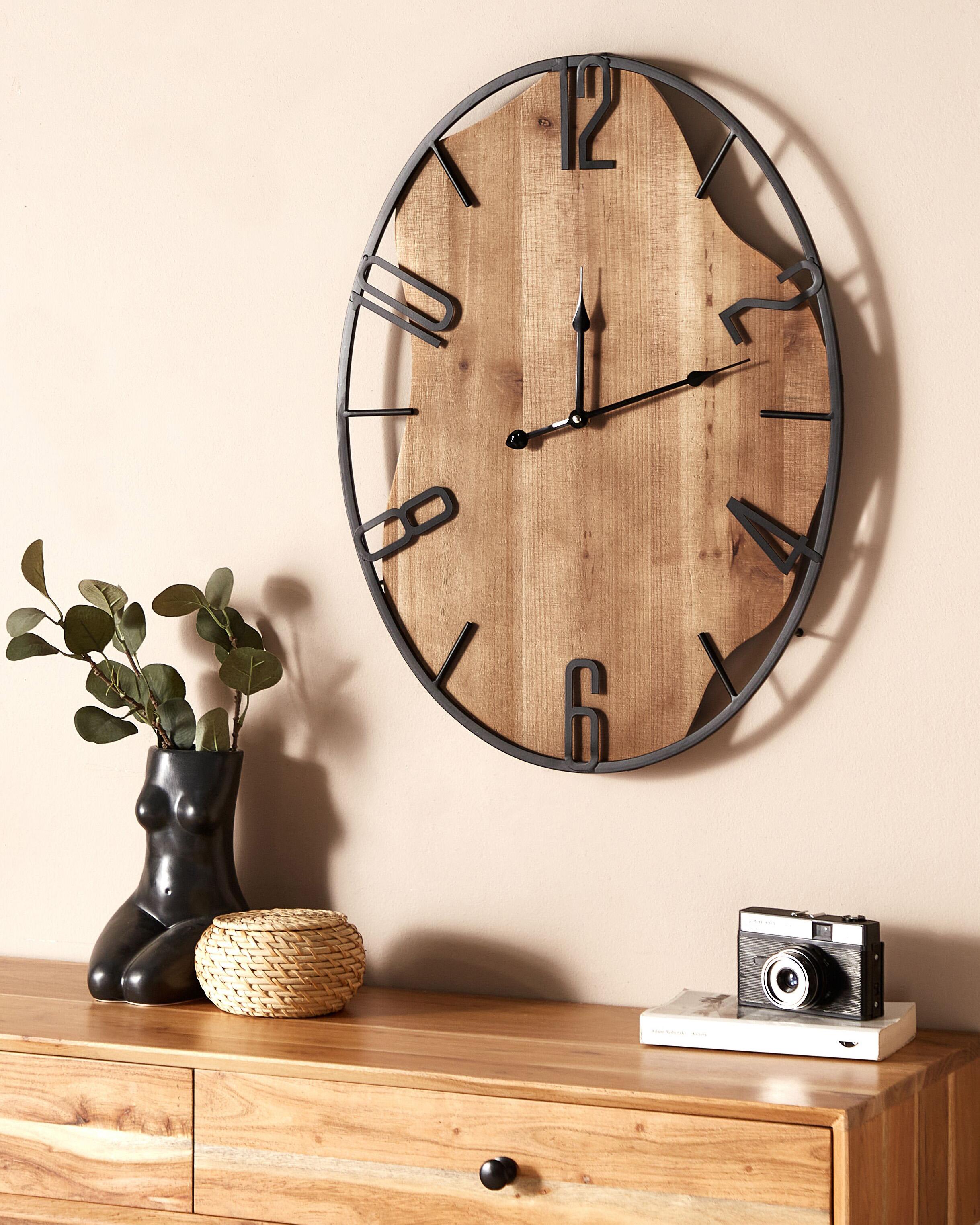 Wandklok MEYNES 46 cm Metaal Zwart