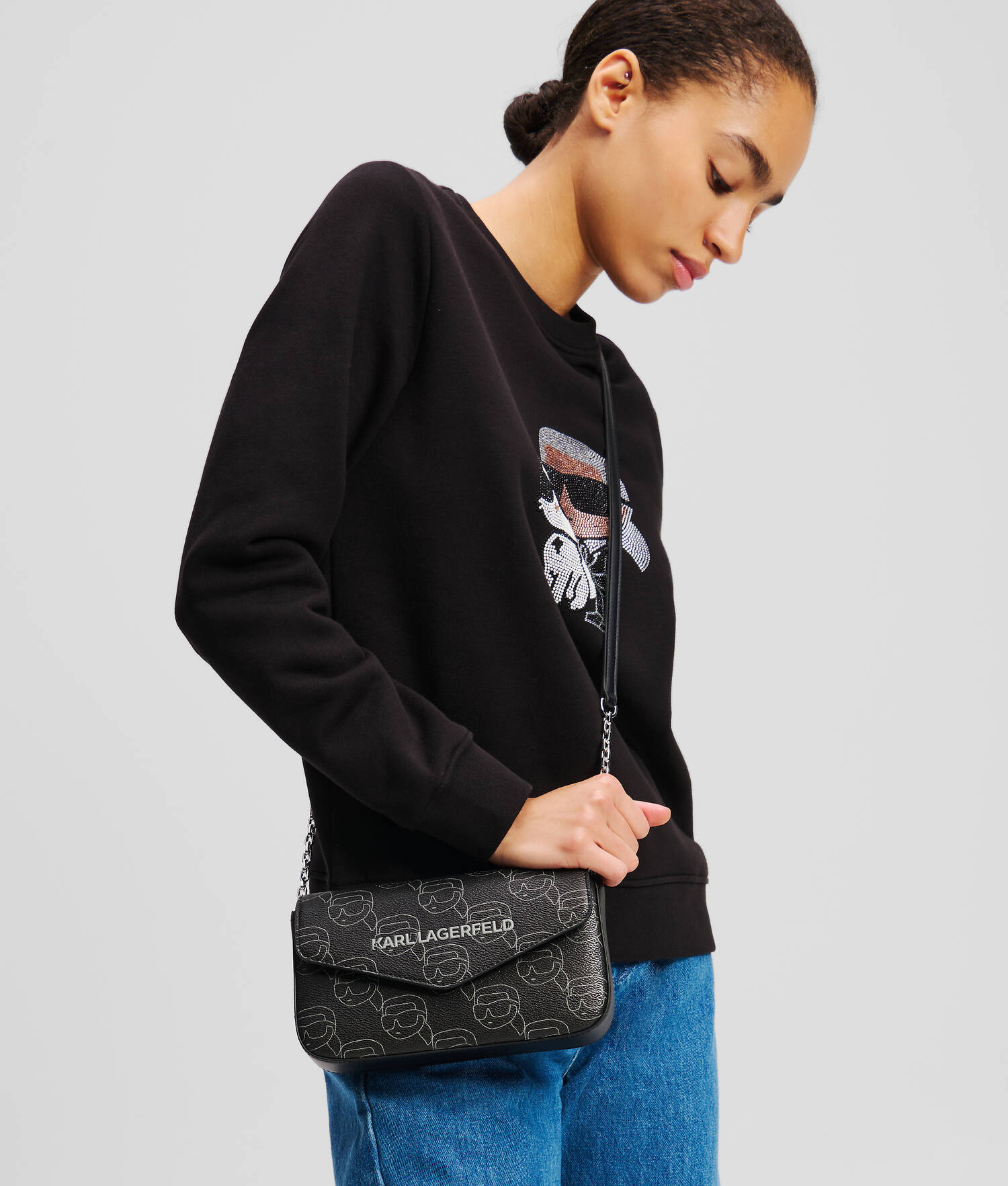 POCHETTE IKON MONOGRAM - NFT All Over Pattern Noir