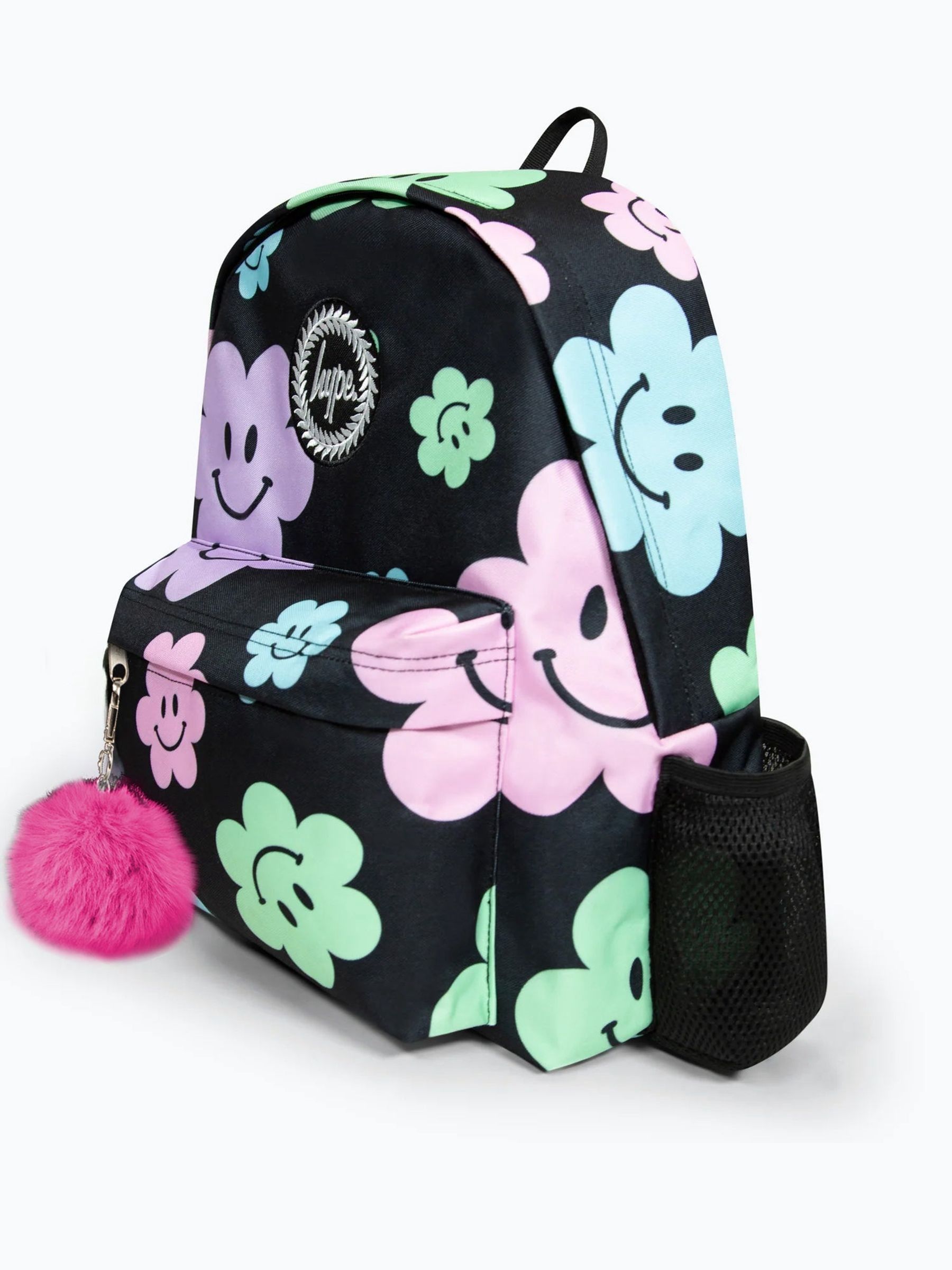 Hype. Girls Iconic Happy Flower Black Backpack