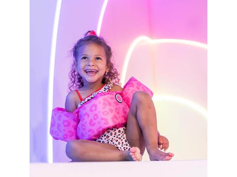 Swim Essentials Schwimmflügel Gurt 2-6 Jahre Leopard Pink Pfützenspringer mit Panther-Print