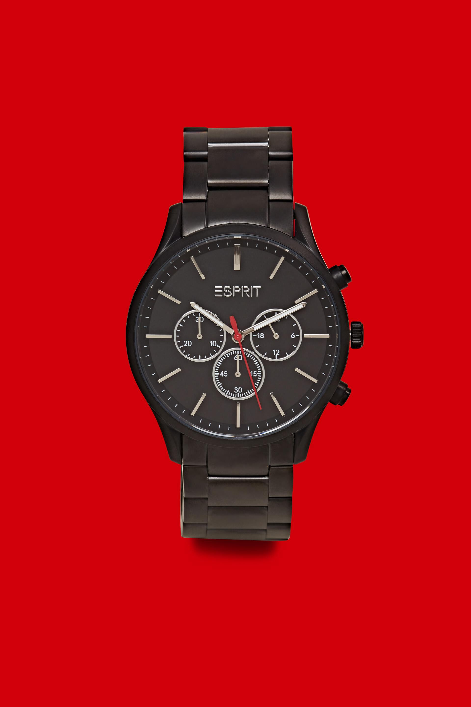 Chronographe en acier inoxydable à bracelet à maillons