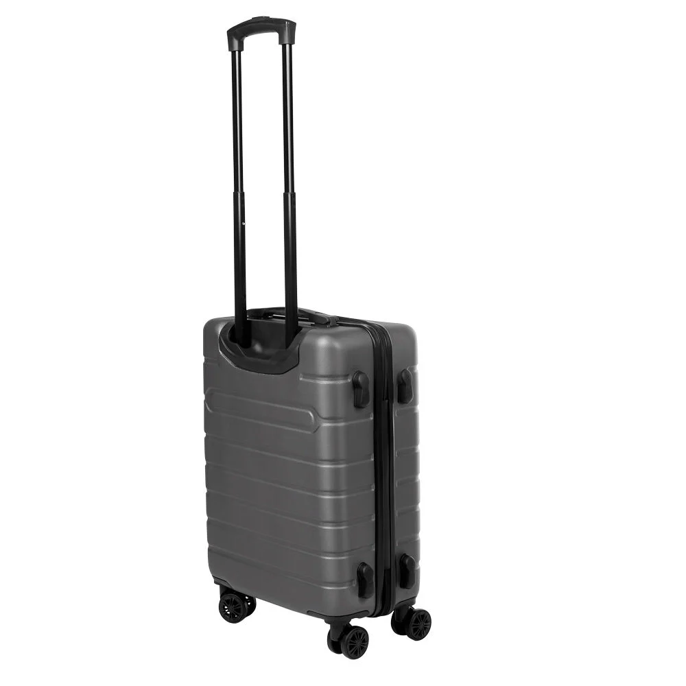 Valise trolley ABS rigide 4 roues gris H50cm