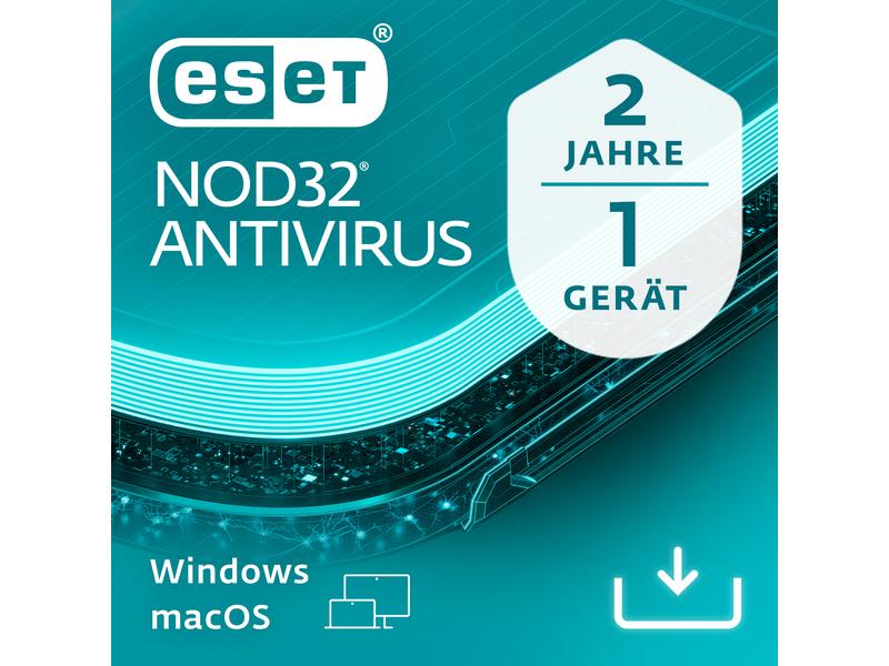 ESET NOD32 Antivirus Vollversion, 1 User, 2 Jahre Starker Virenschutz ohne lästige Unterbrechungen