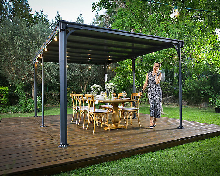 Tonnelle aluminium et toit polycarbonate Canopia by Palram Milano 3 x 4,3 m