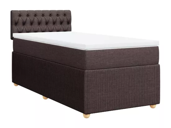 Sommier à lattes de lit avec matelas Marron foncé 90x190 cm