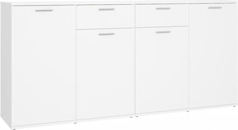 vidaXL - Dressoir - Wit - Bewerkt Hout - Minimalistisch Design