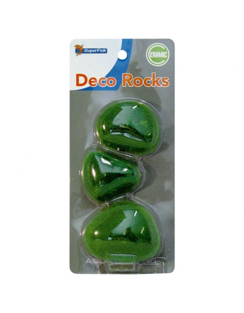 Superfish Decor Stenen - Aquarium - Ornament - Groen 3 stuks