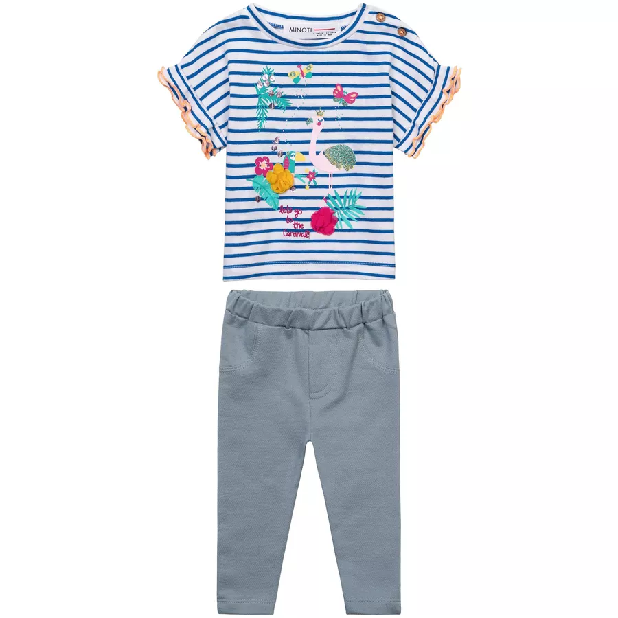 MINOTI T-Shirt und Leggings im Set WeißHellblau