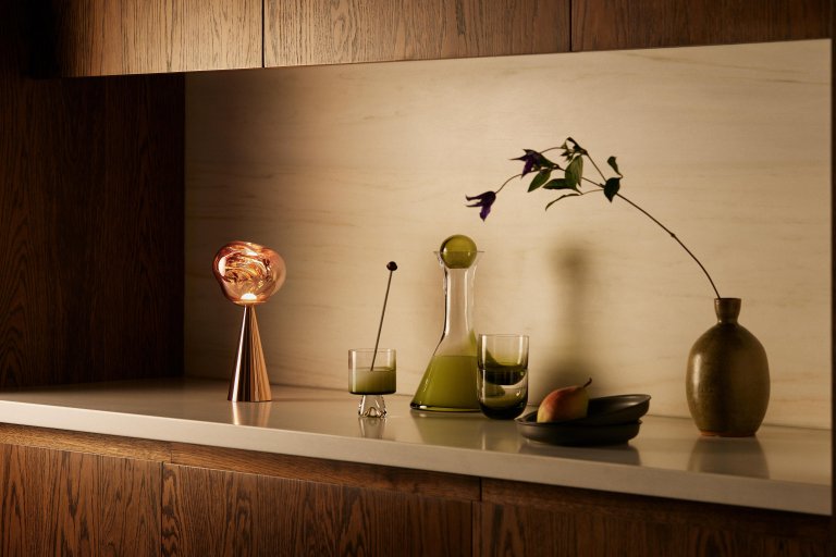 Tom Dixon Melt tafellamp LED oplaadbaar goud