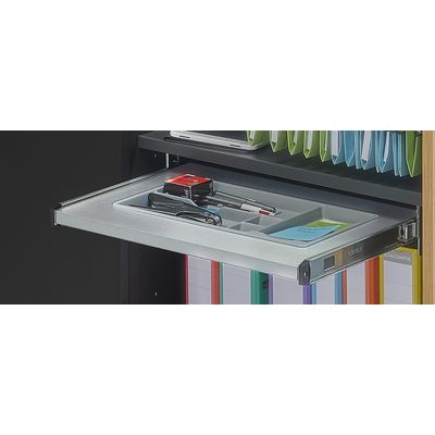 Tirette plumier escamotable pour caisson TOWER - aluminium