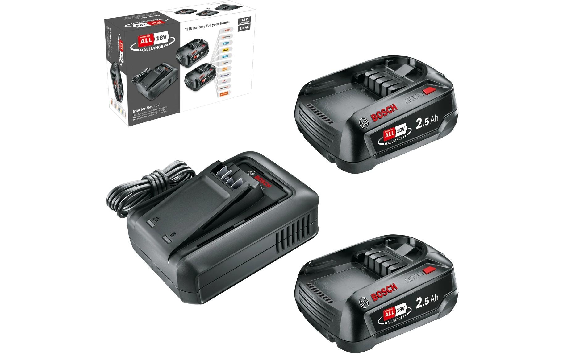 Akku Starterset 18 V, 2 x 2.5 Ah + AL 18 V-44Batterie Starterset 18 V