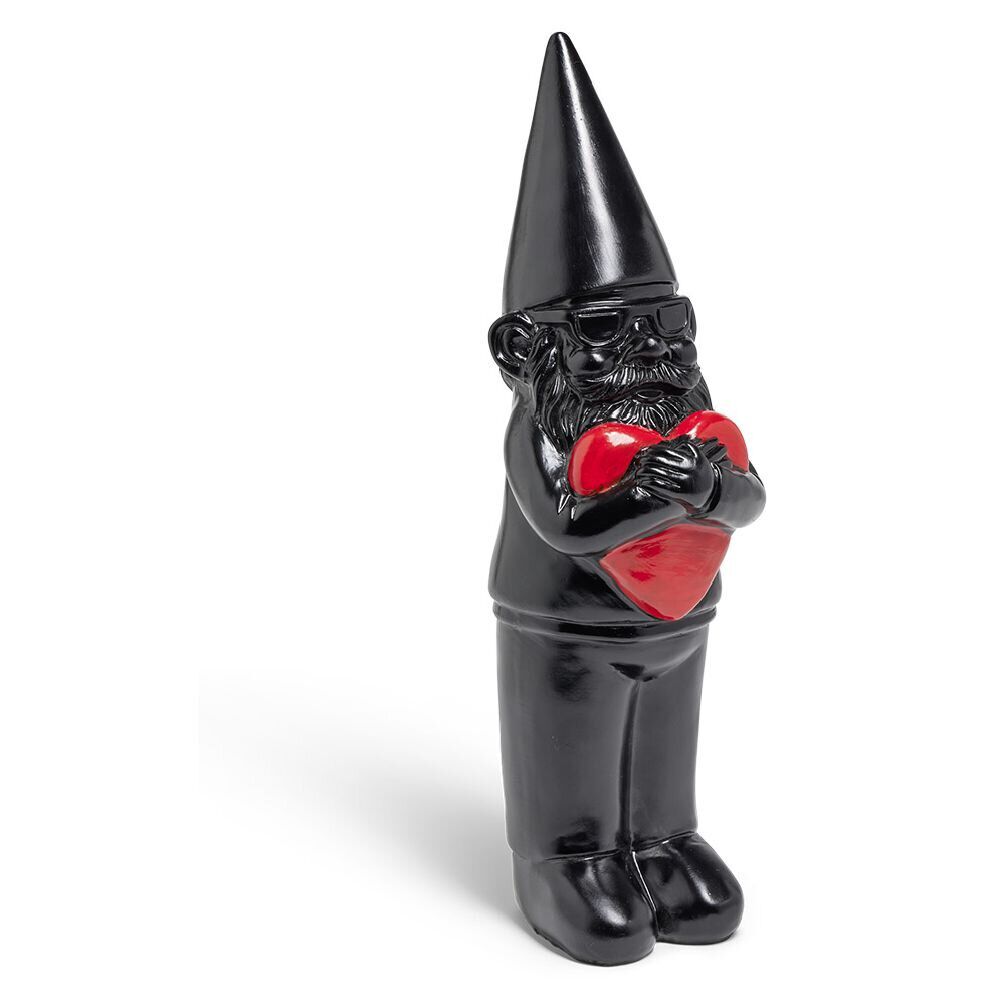 Nain coeur décoratif H35cm plastique noir