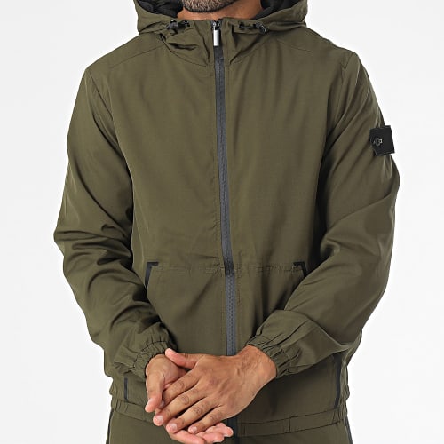Ensemble Veste Zippée Et Pantalon Cargo Vert Kaki