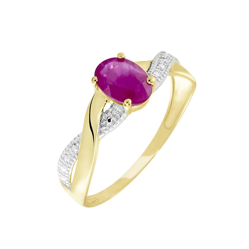Bague Or Jaune Candice Rubis