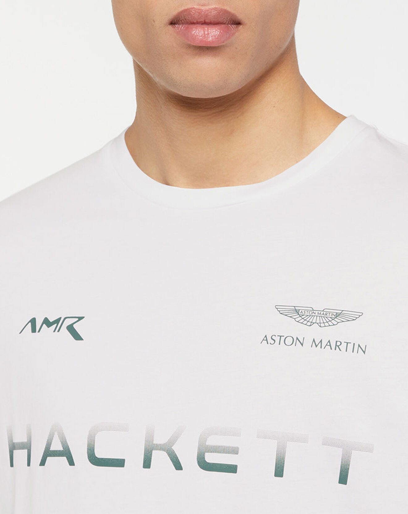 Hackett London T-Shirt Logo Basic Aston Martin Racing blanc