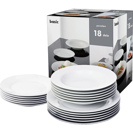 Basic tallerkensæt (18 dele)