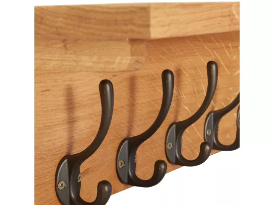 Porte-manteau 60x16x16 cm Bois de chêne massif