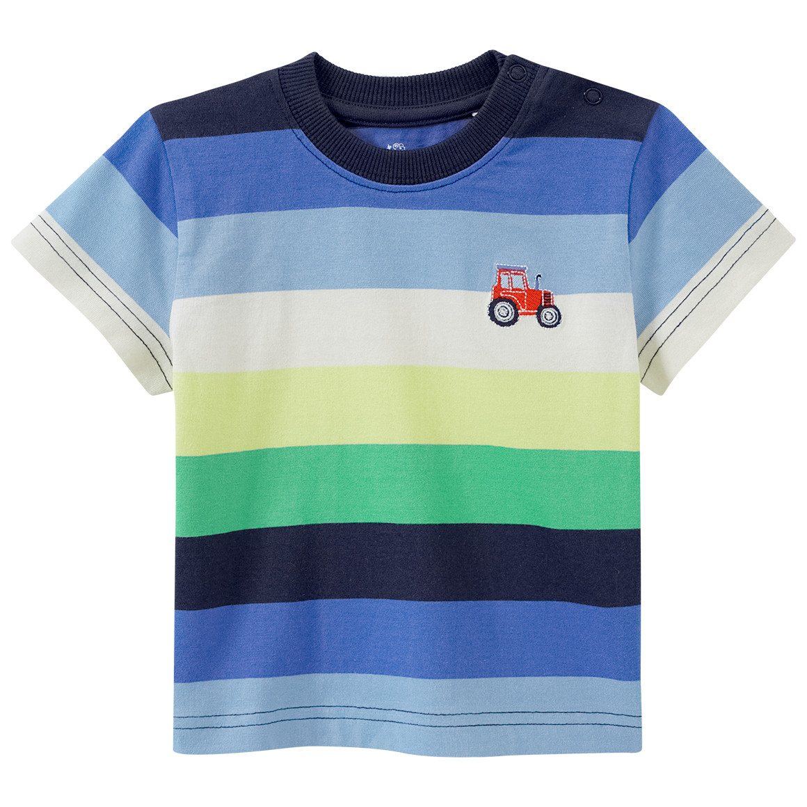 Topomini Baby T-Shirt mit Streifen dunkelblau / grün / creme