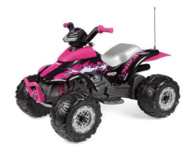 PegPérego Corral T-Rex Firhjuling 330W, Rosa/Svart