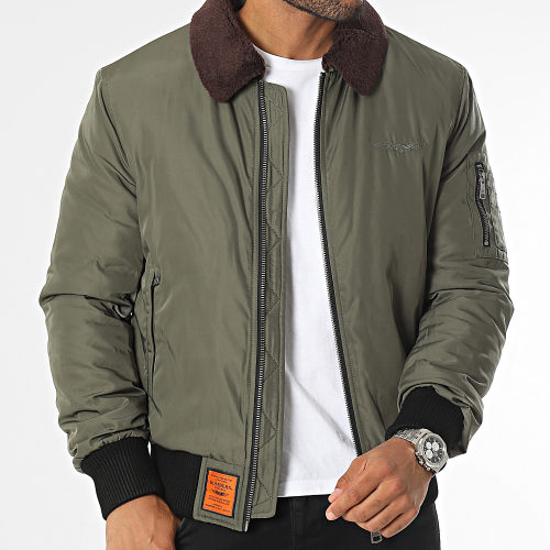 Veste Bomber Col Fourrure Curtiss Vert Kaki