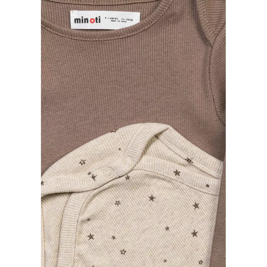 Minoti 2er Pack Bodys beige
