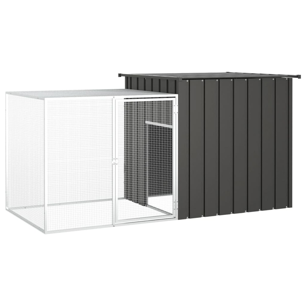 Cage pour poules anthracite 200x91x100 cm acier galvanisé
