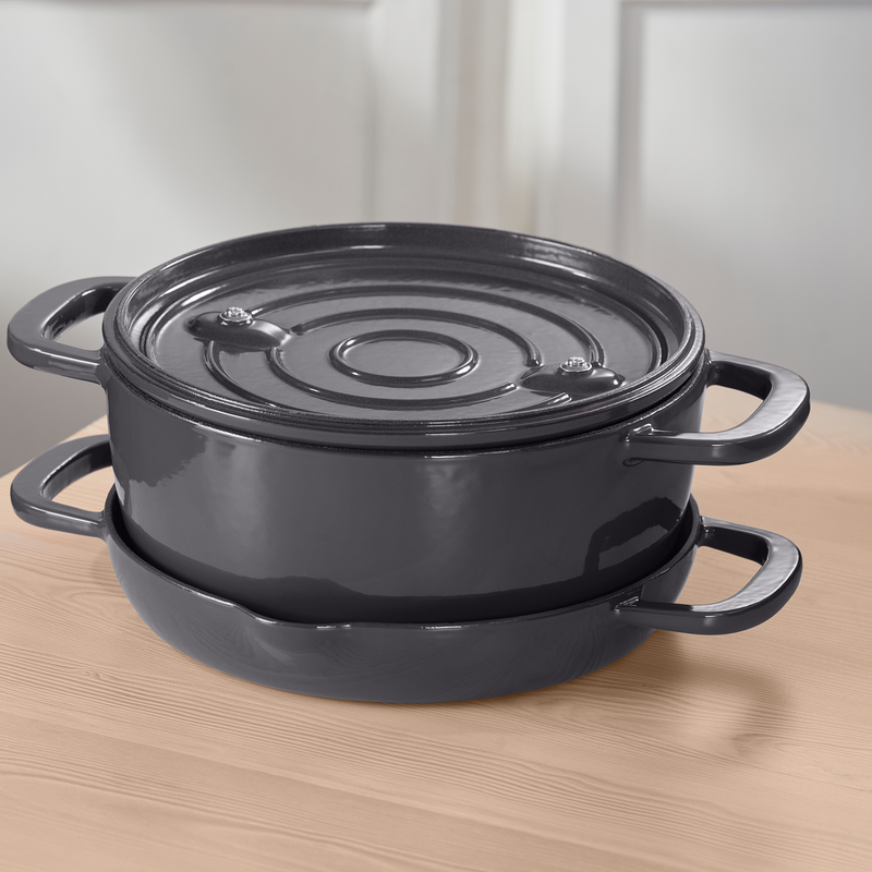 Cast Iron 5,4 l Kasserolle Die Neue aus emailliertem Gusseisen