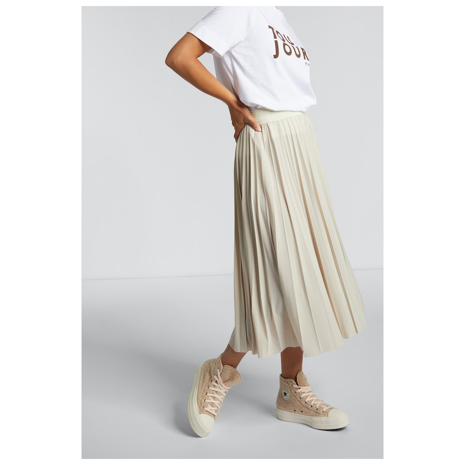 Rich & Royal Midi plissee skirt
