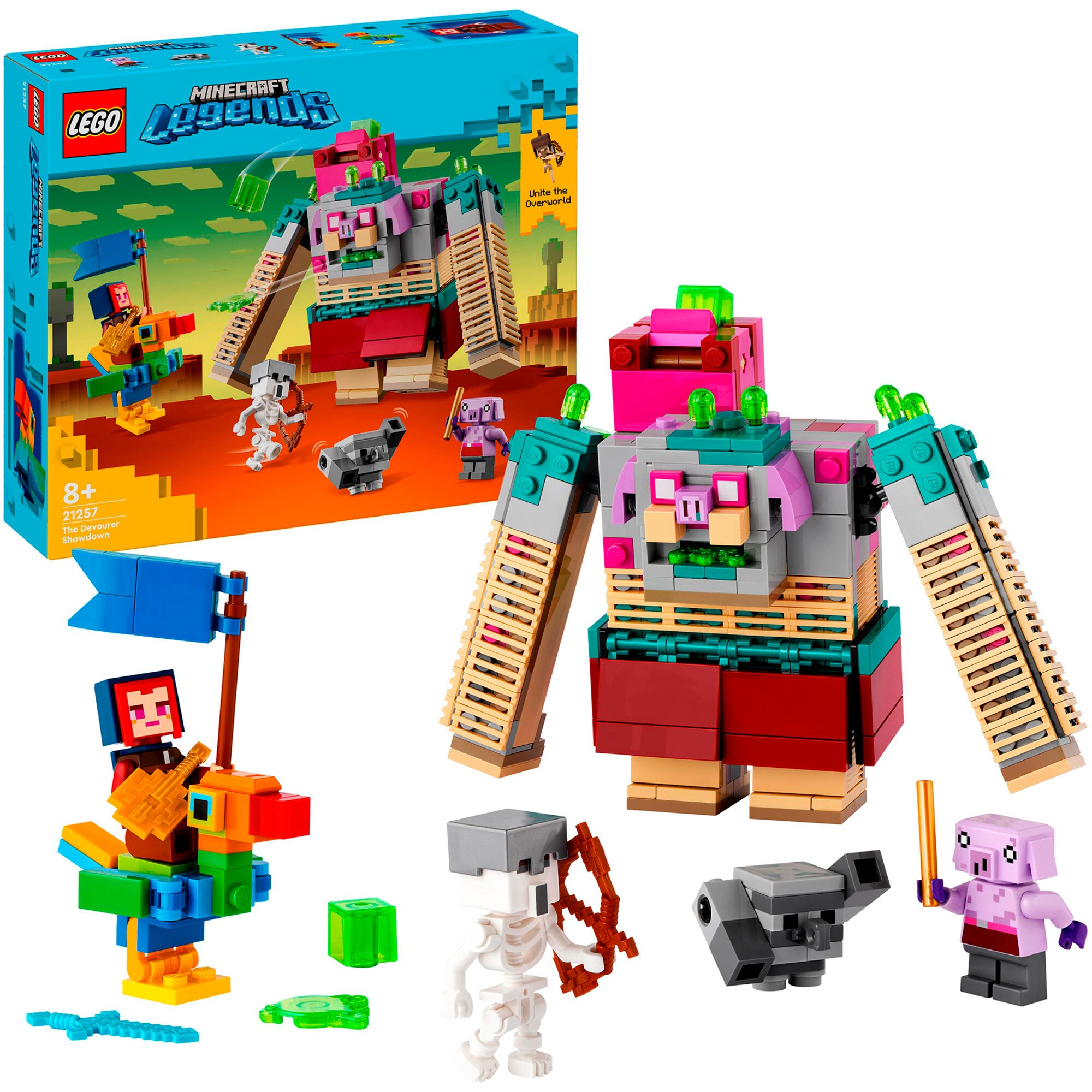 LEGO Konstruktionsspielzeug Minecraft Showdown mit dem Verschlinger