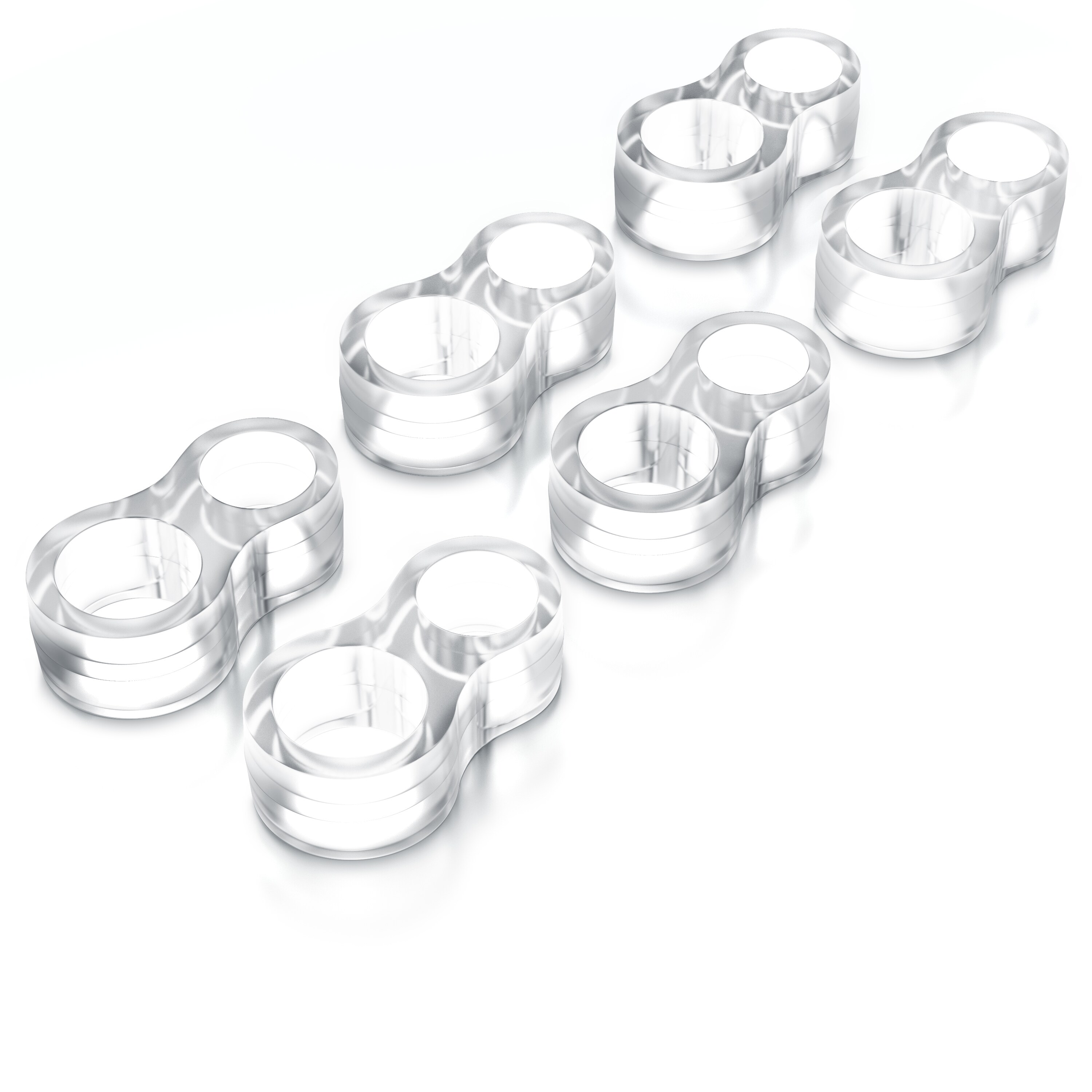 BEARWARE Türklinkenpuffer Twin 6er Set Türgriffpuffer, Türstopper, Stoßfänger 25 x 45 mm