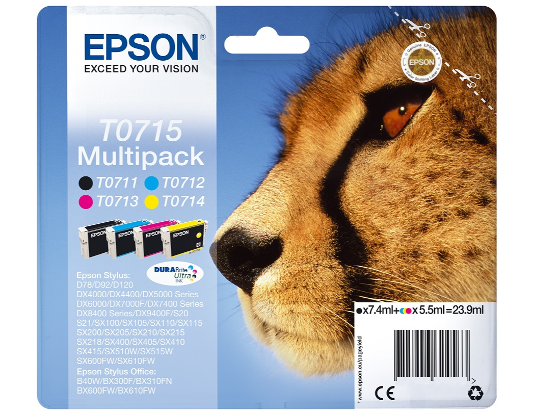 TINTEIRO ORIGINAL EPSON CORES DURABRITE T0715