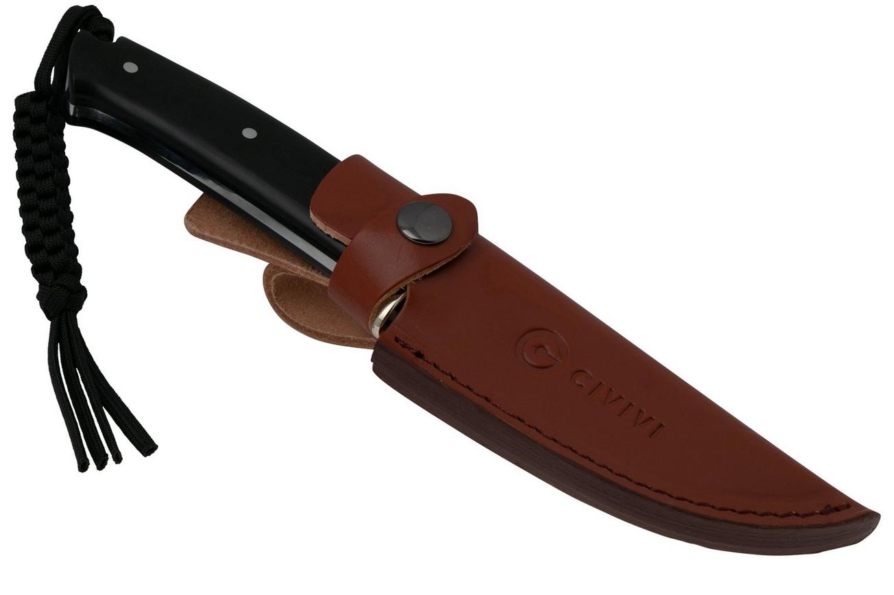 Civivi Cloud Peak C23044-1 Satin Nitro-V, Black G10, Nickel Silver Guard, vaststaand mes