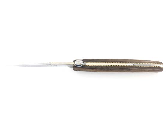 Laguiole 12 cm - Plein Manche - Chêne Fossilisé Couteau de Poche Forge de Laguiole