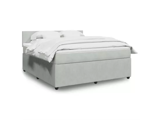 Sommier à lattes de lit et matelas Gris clair 180x200cm Velours