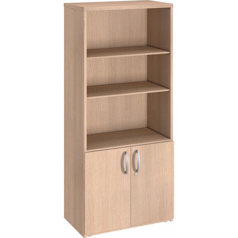Bibliothèque haute bois avec portes basses H 182 x L 80 cm Excellens / Arko