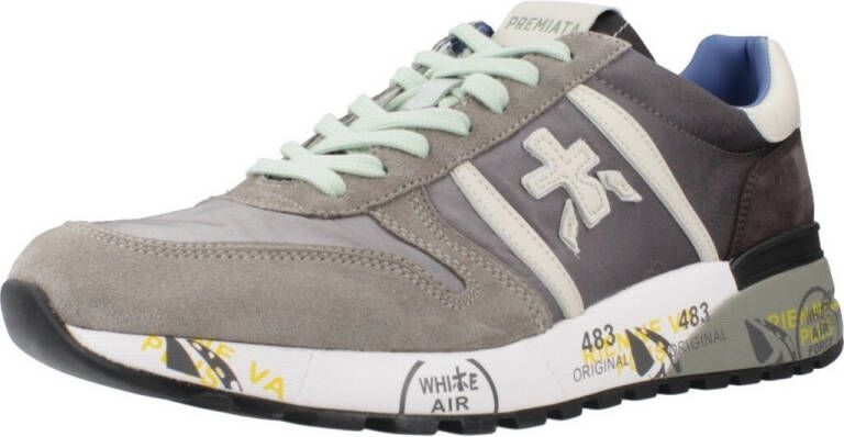Premiata Grijze Lander Sneakers met Gekleurde Zool Multicolor Heren