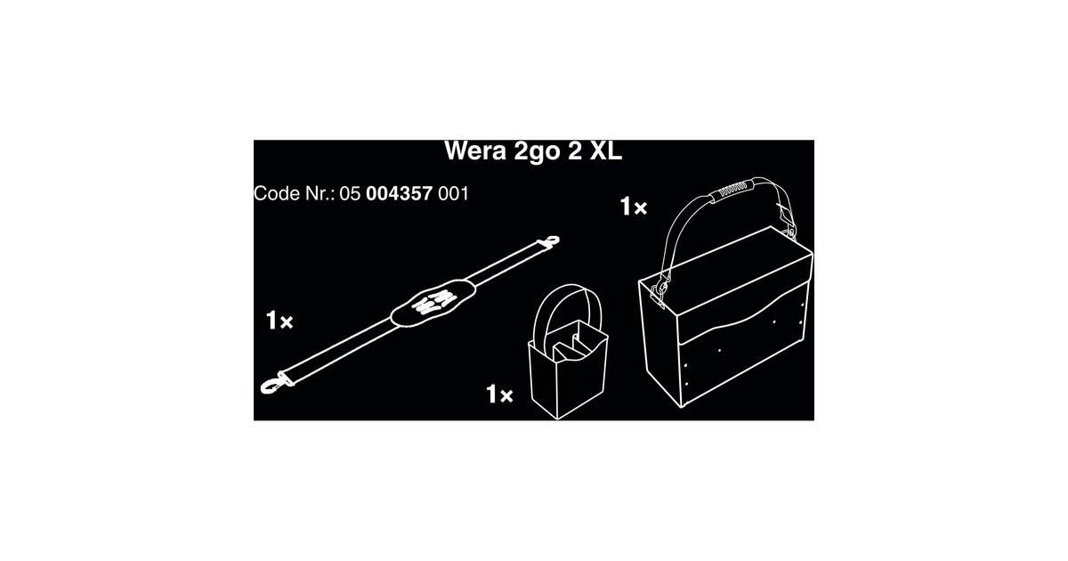 Wera2go 2 XL gereedschapskoffer gereedschapskist  (Zwart)