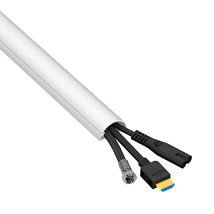 Goulotte décorative demi-ronde blanche auto-adhésive D-Line 30 x 15 mm, 1 m