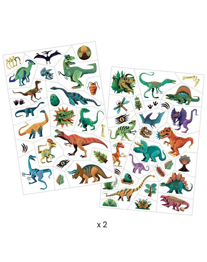 Tattoo-Sticker DINO CLUB 50-teilig