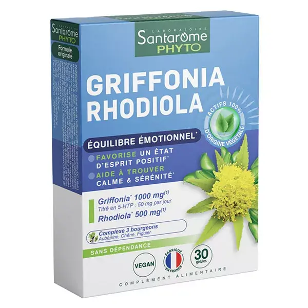 Santarome Phyto - Griffonia Rhodiola - Equilíbrio Emocional - 30 cápsulas