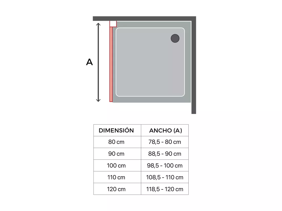 Paroi de douche fixe FRESH LEVANTE profil chromé 100 cm Sérigraphié