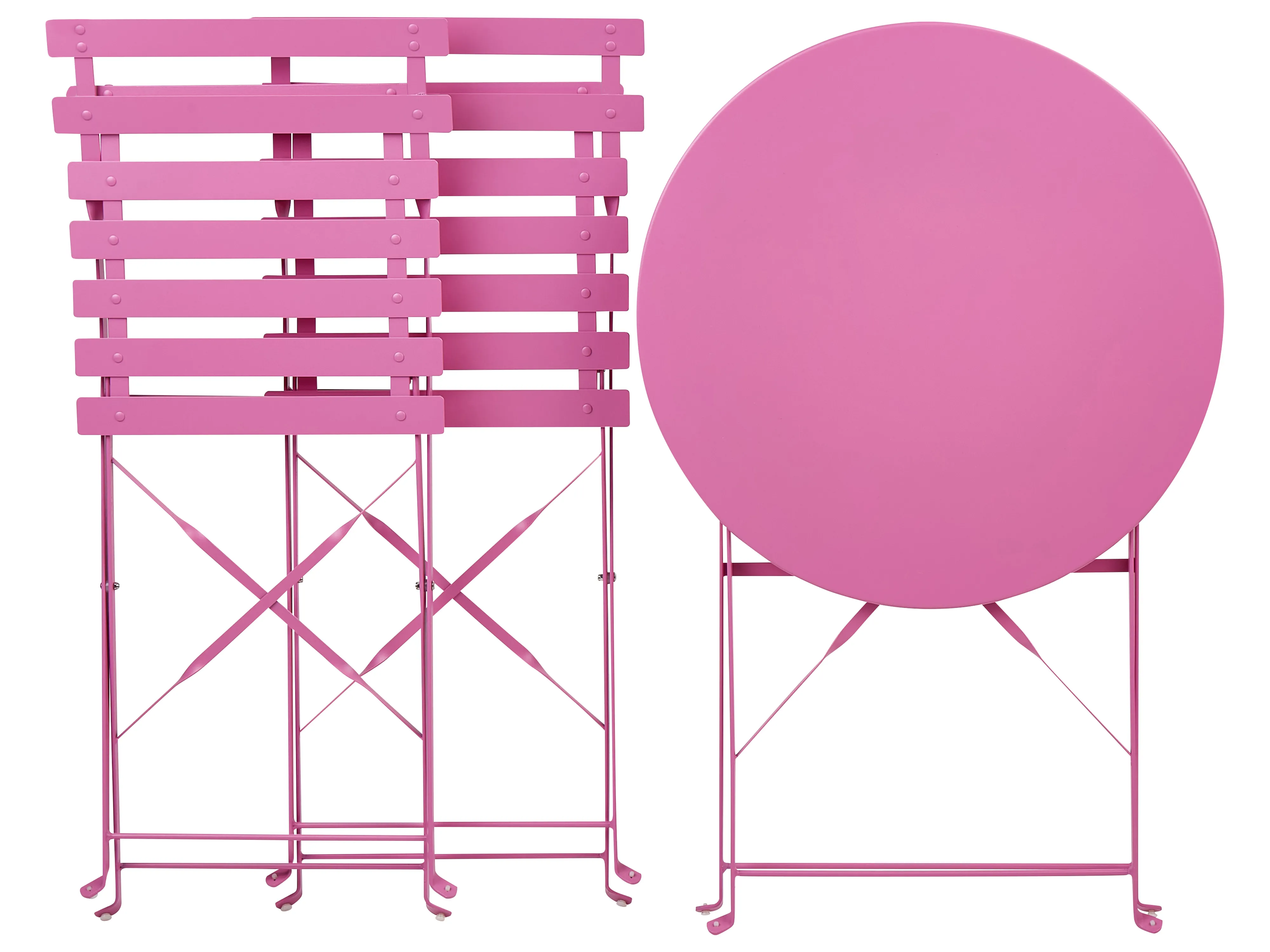 Bistroset inklapbaar FIORI Metaal Roze