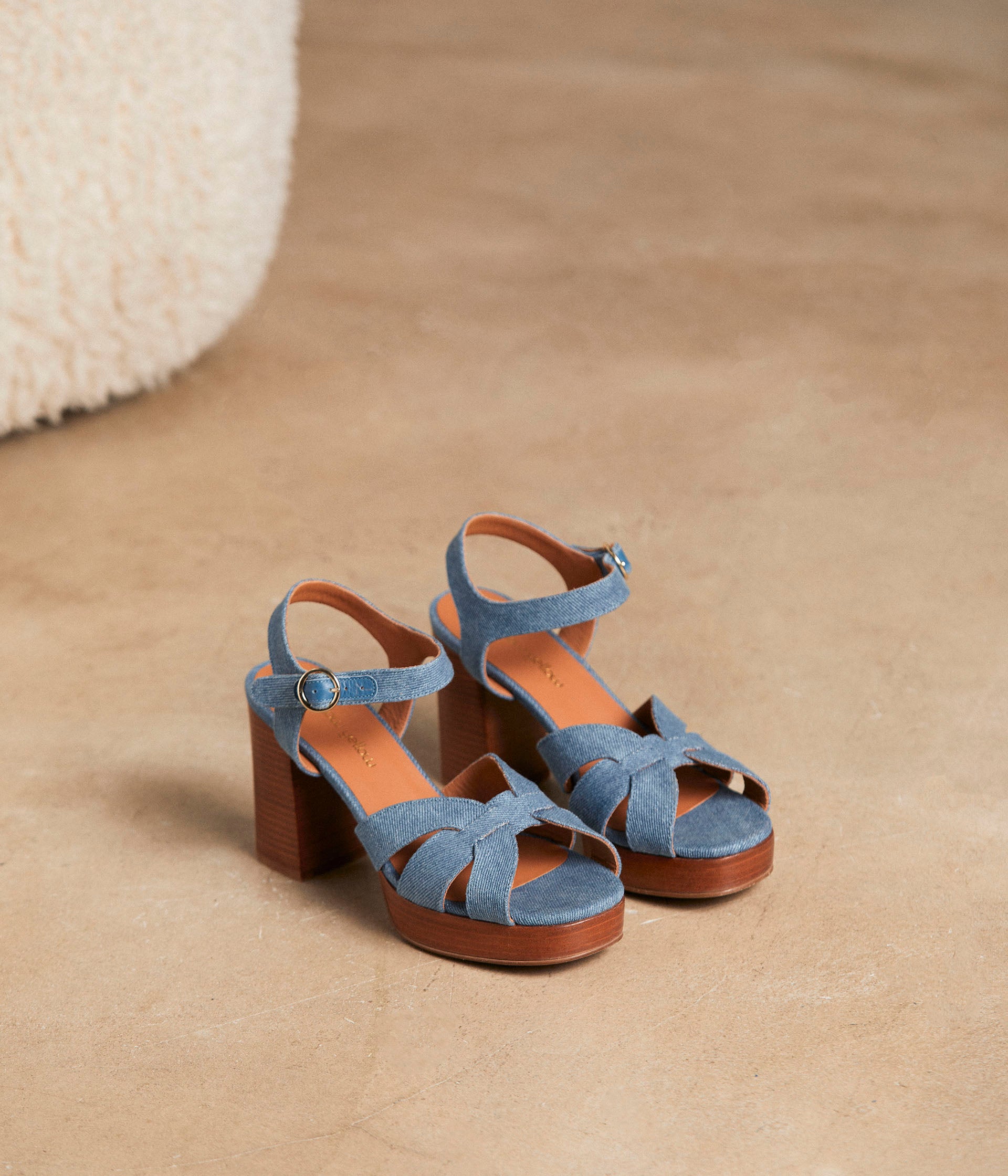 Sandales denim bleu Laure