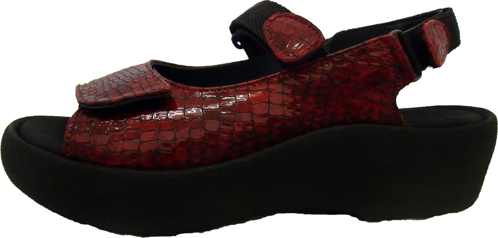 Wolky Sandale Jewel  Kroko Lackleder rot