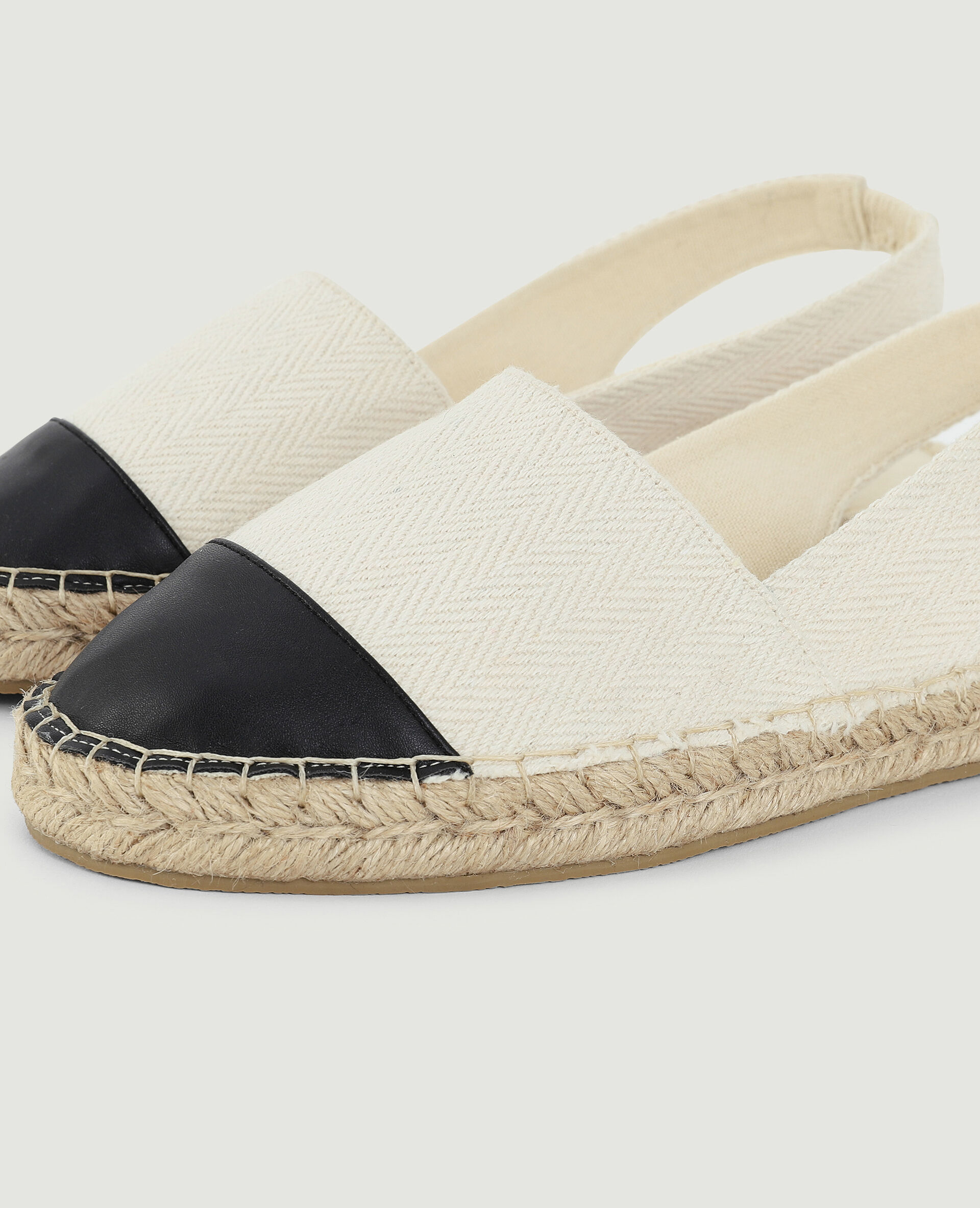 Sandales espadrilles avec bout simili - Blanc
